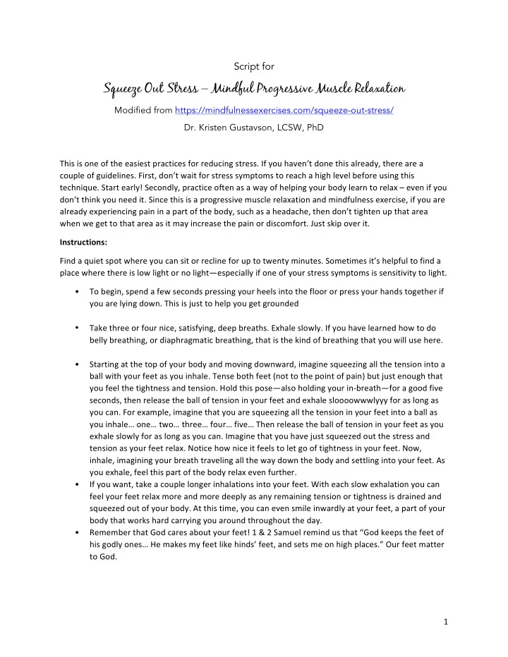 squeeze out stress mindful progressive muscle relaxation