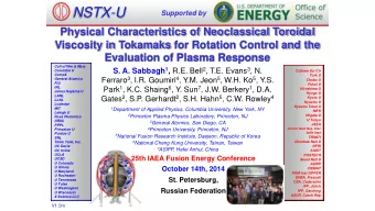 NSTX-U  Supported by  Physical Characteristics of Neoclassical Toroidal  Viscosity in Tokamaks for