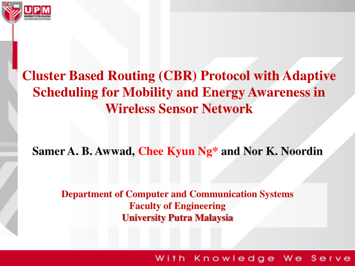 cluster based routing cbr protocol with adaptive