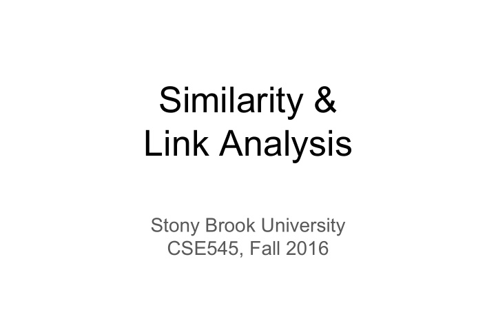 similarity link analysis