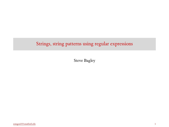 strings string patterns using regular expressions