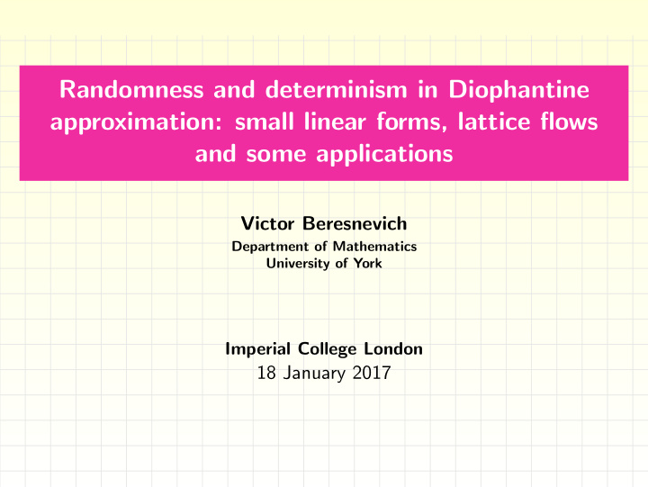 randomness and determinism in diophantine approximation