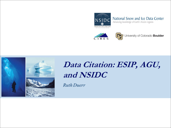 data citation esip agu and nsidc