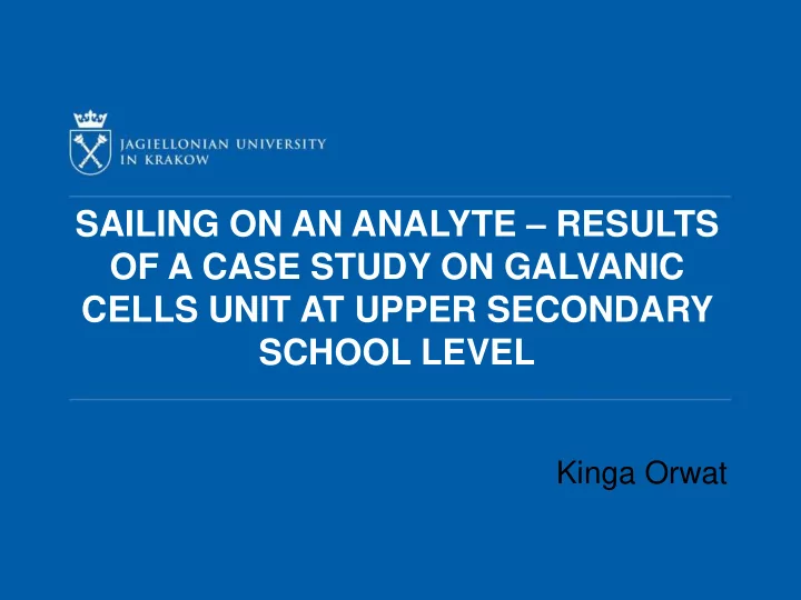 sailing on an analyte results