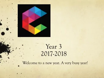 Year 3  2017-2018  Welcome to a new year. A very busy year!  Introduction to us:  3A  Mrs