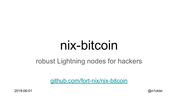 nix bitcoin