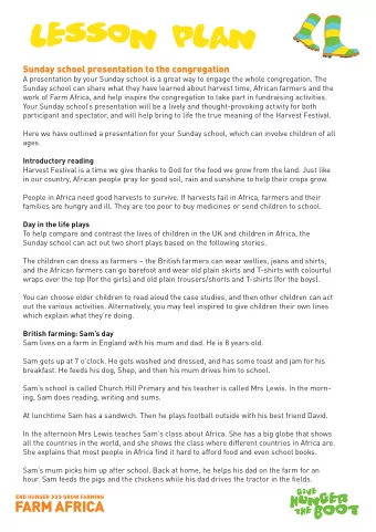 lesson plan  Sunday school presentation to the congregation  A presentation by your Sunday school