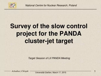 Survey of the slow control  project for the PANDA  cluster-jet target  Target Session of LII PANDA
