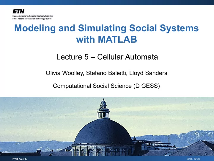 modeling and simulating social systems with matlab