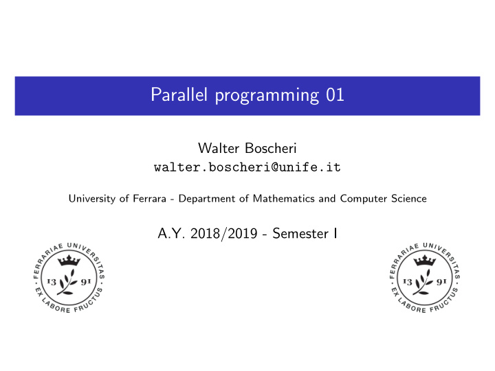 parallel programming 01