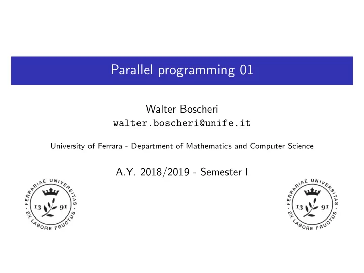 parallel programming 01