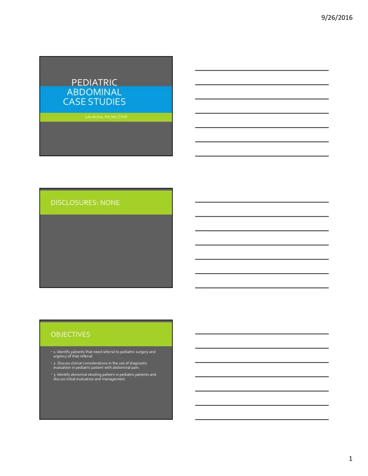 pediatric abdominal case studies