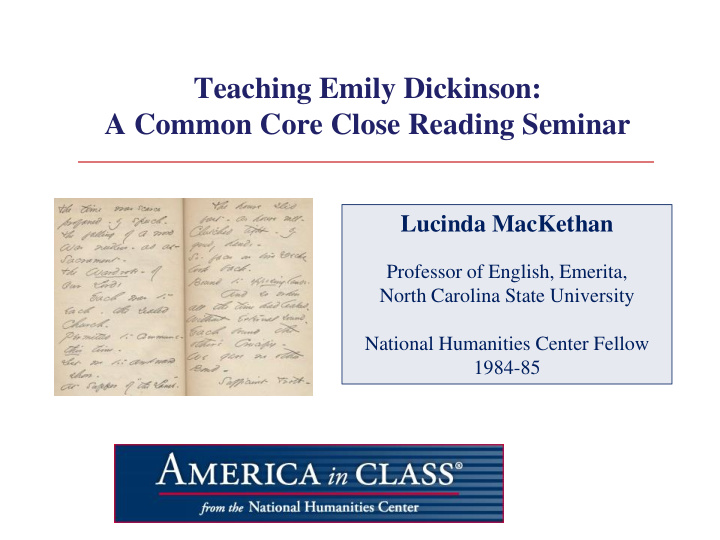 teaching emily dickinson a common core close reading
