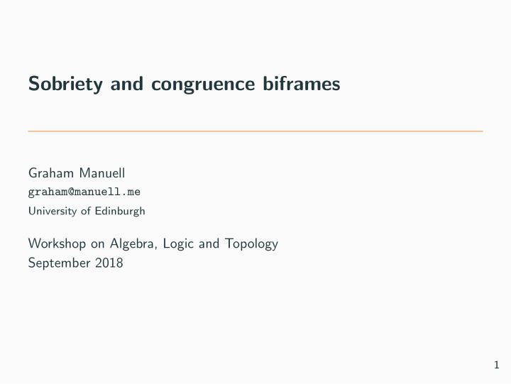 sobriety and congruence biframes