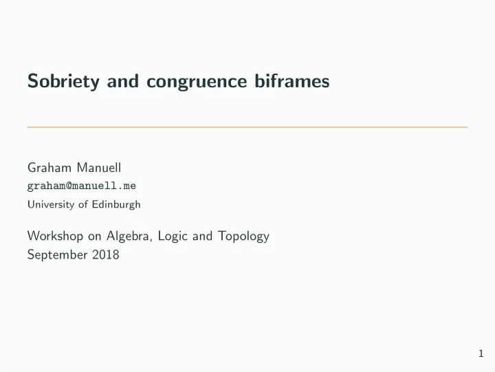 sobriety and congruence biframes
