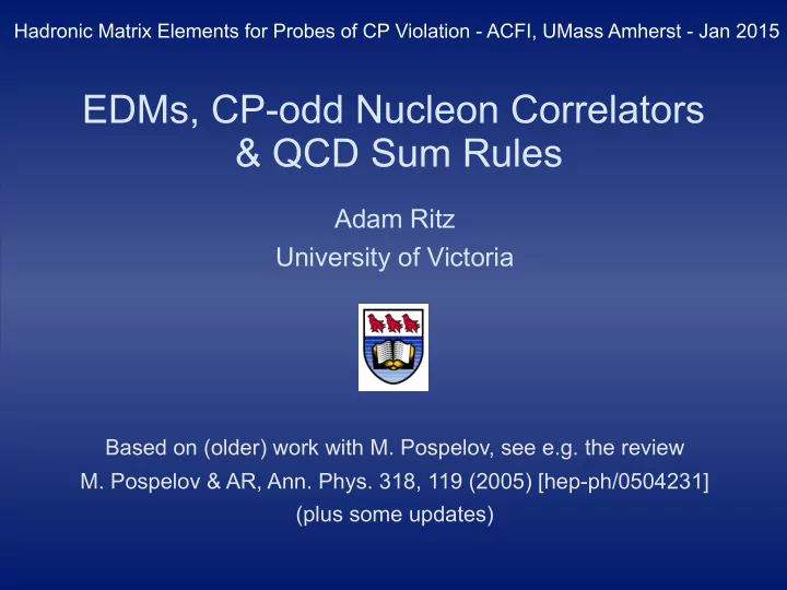 edms cp odd nucleon correlators qcd sum rules