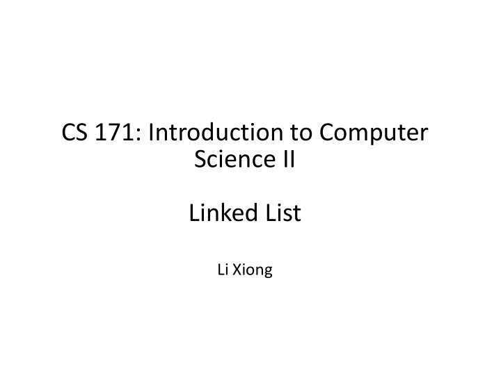 cs 171 introduction to computer