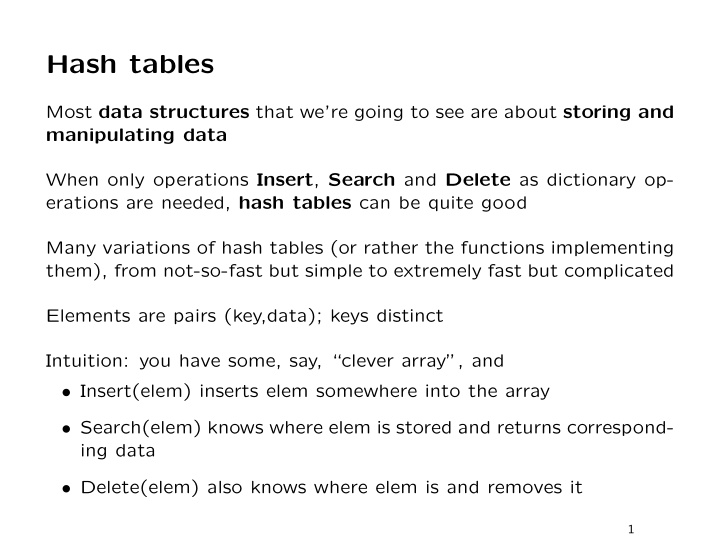 hash tables