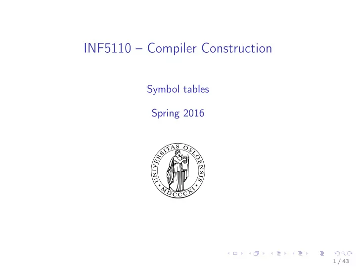 inf5110 compiler construction