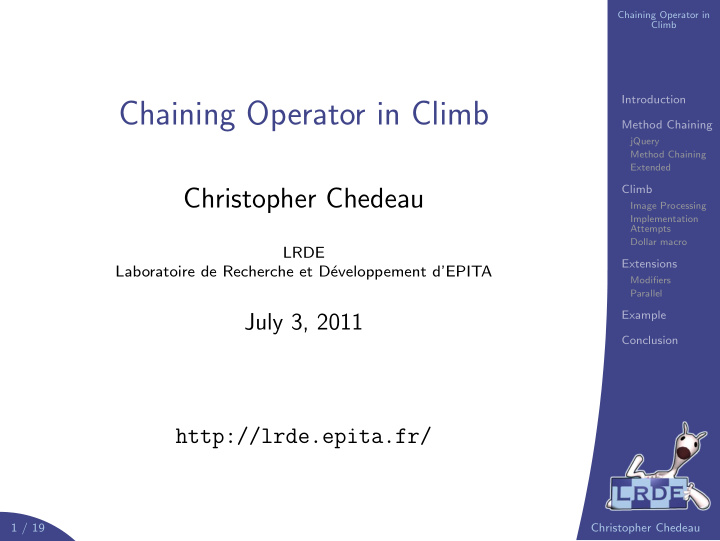 chaining operator in climb