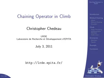 Chaining Operator in Climb  Method Chaining  jQuery  Method Chaining  Extended  Climb  Christopher
