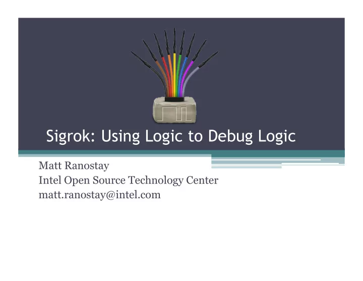 sigrok using logic to debug logic