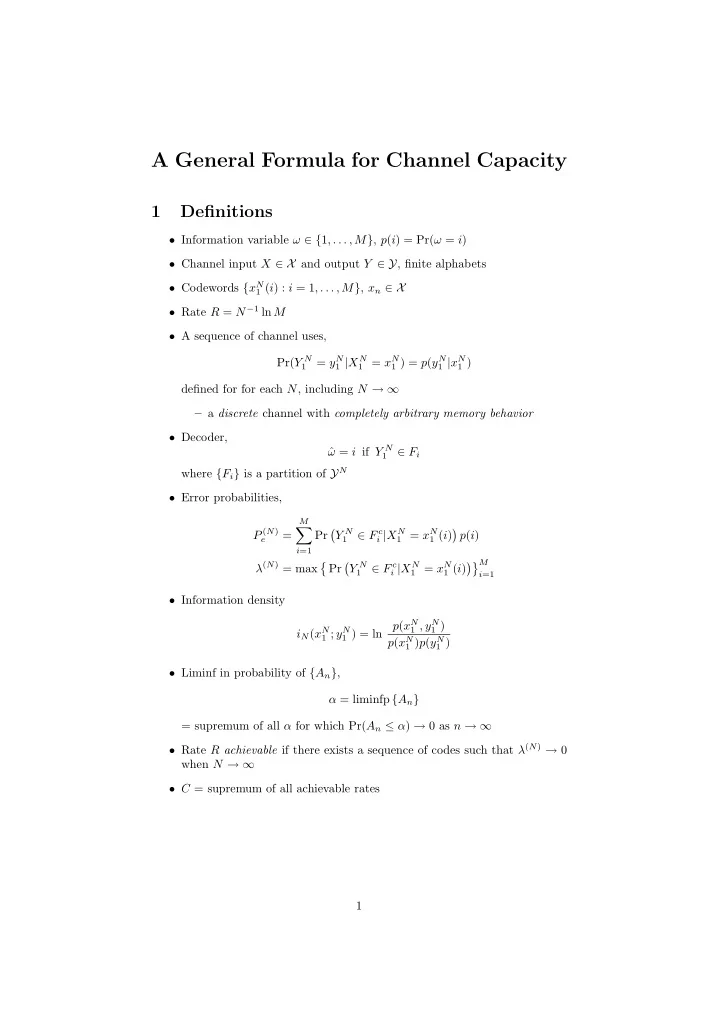 a general formula for channel capacity