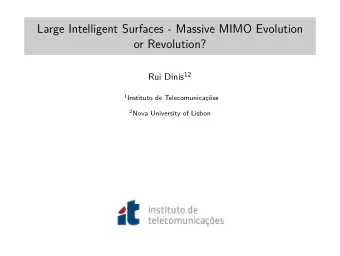 Large Intelligent Surfaces - Massive MIMO Evolution  or Revolution? Rui Dinis 12 1 Instituto de
