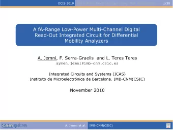 A fA-Range Low-Power Multi-Channel Digital  A fA-Range Low-Power Multi-Channel Digital  Read-Out