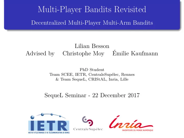 multi player bandits revisited
