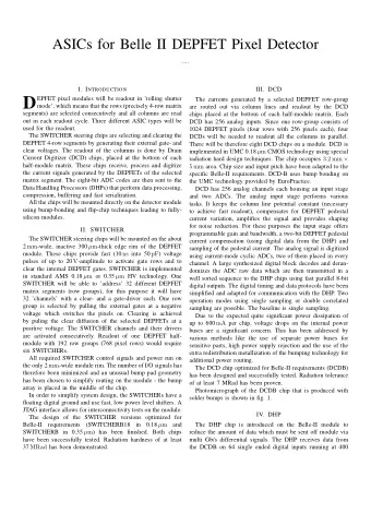 D  EPFET pixel modules will be readout in rolling shutter  The currents generated by a selected