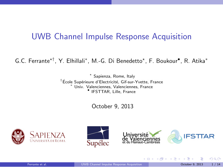 uwb channel impulse response acquisition