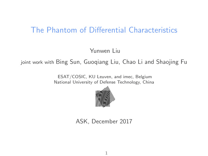 the phantom of differential characteristics