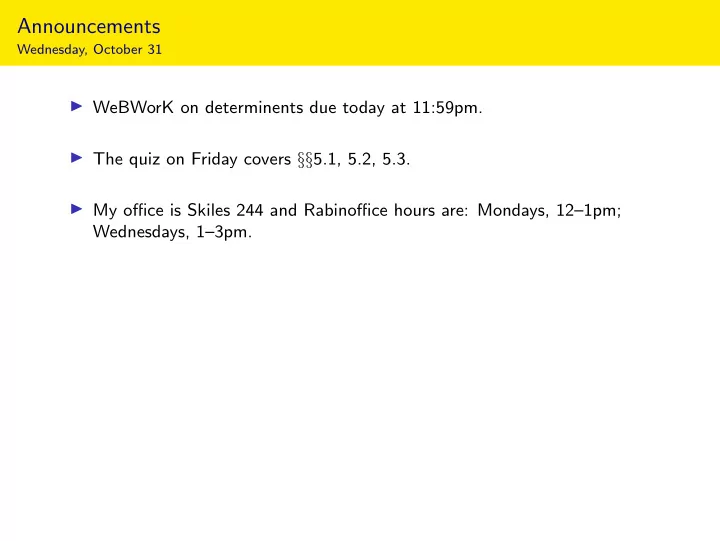 announcements