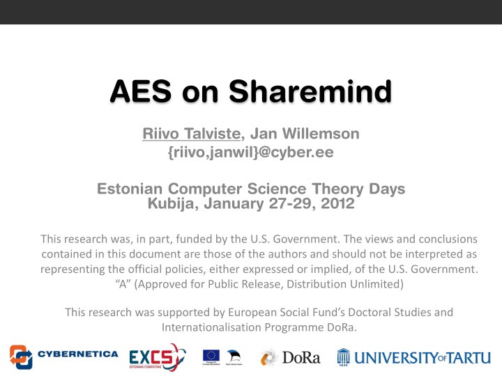 aes on sharemind