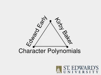 Character Polynomials  Problem   From Stanleys Positivity Problems in  Algebraic