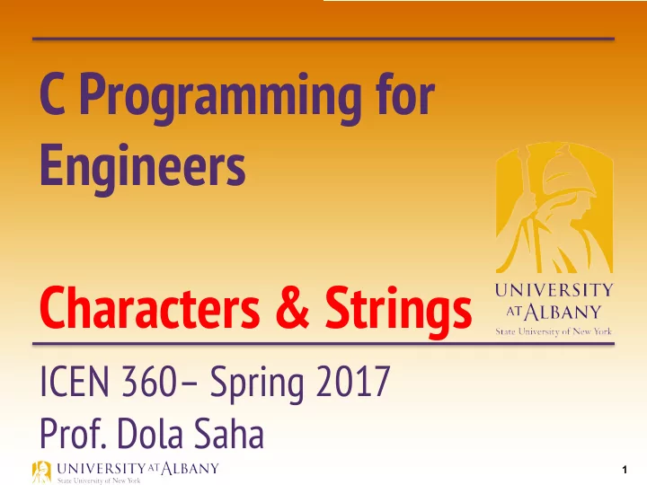 c programming for engineers characters strings