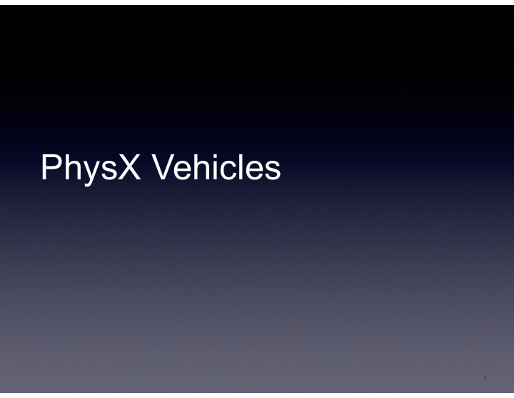 physx vehicles
