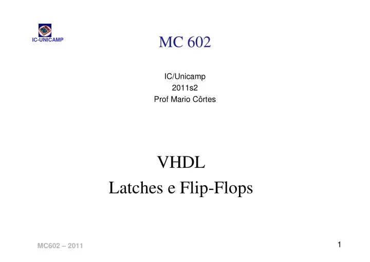 vhdl latches e flip flops