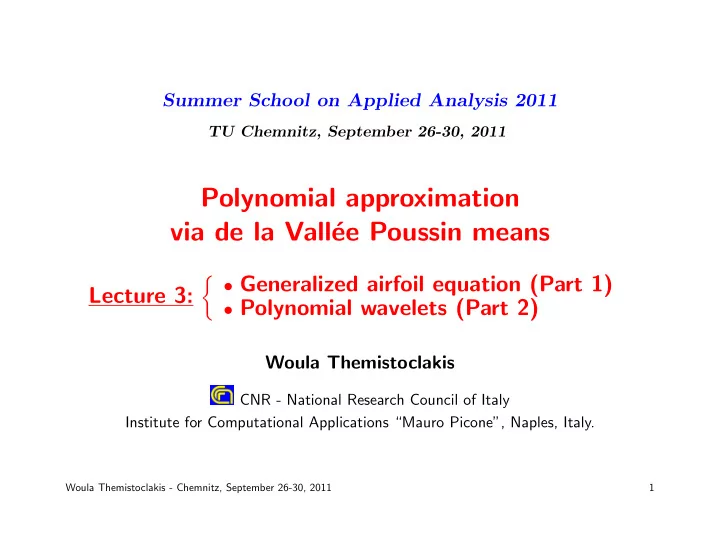 polynomial approximation via de la vall ee poussin means