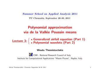 Polynomial approximation  via de la Vall  ee Poussin means  {  Generalized airfoil equation