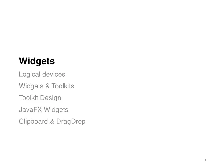 widgets
