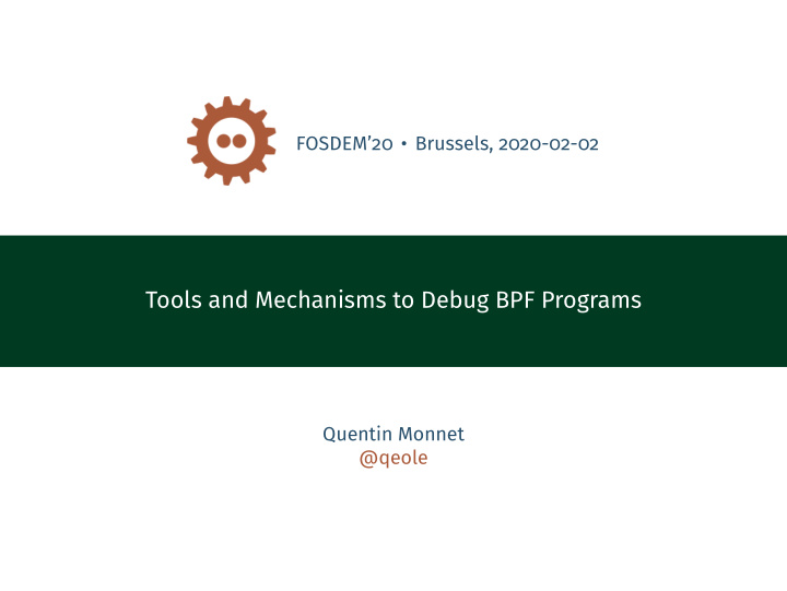 tools and mechanisms to debug bpf programs