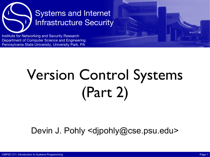 version control systems part 2