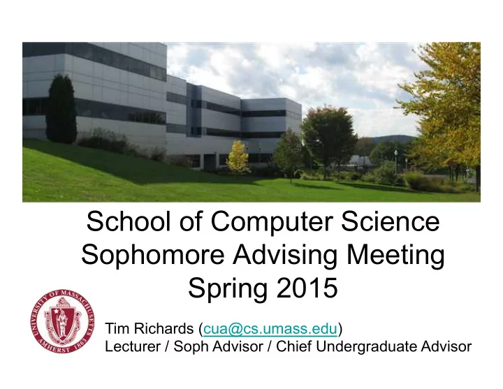 school of computer science sophomore advising meeting