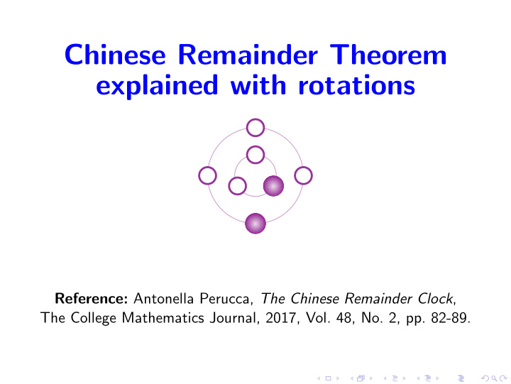 chinese remainder theorem explained with rotations
