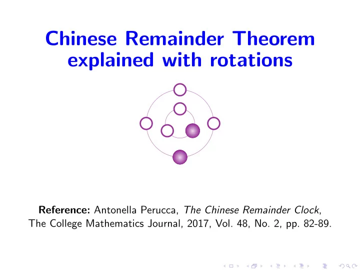 chinese remainder theorem explained with rotations