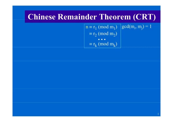 chinese remainder theorem crt chinese remainder theorem