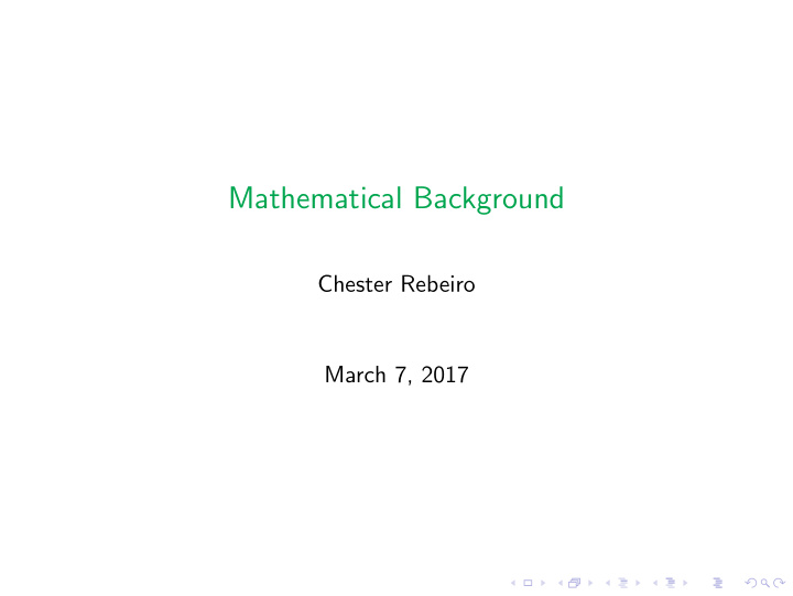 mathematical background
