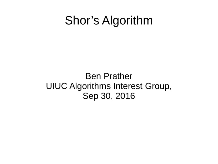 shor s algorithm